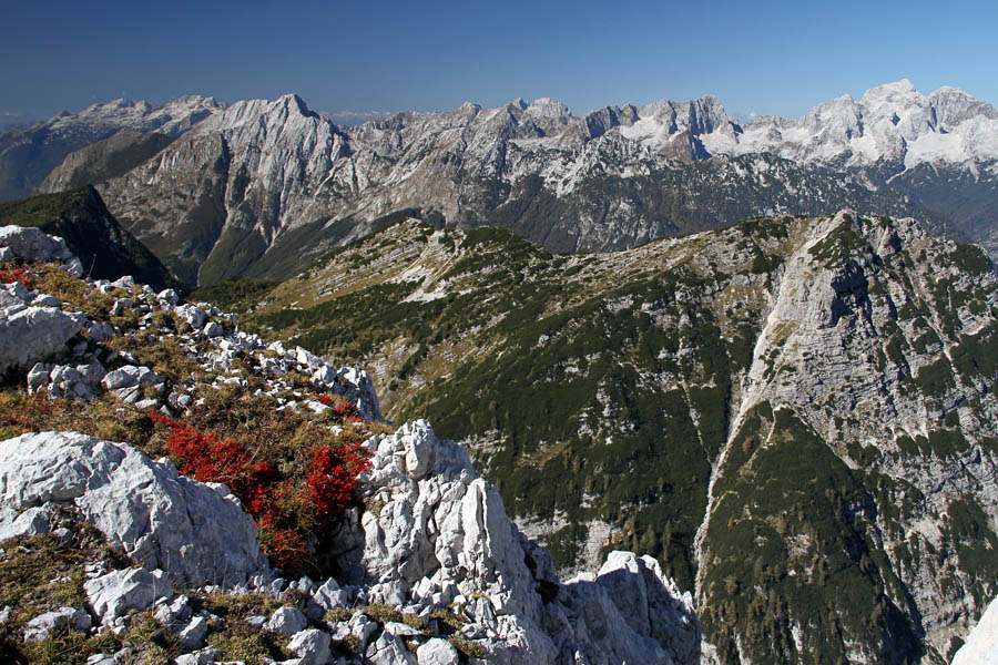 Z Vodnikovega Vršaca II.
Panorama z Vodnikovega Vršaca. Od Bavškega Grintavca do Jalovca. Spredaj je seveda Zadnjiški Ozebnik.
Ključne besede: zadnjiški vodnikov vršac bavški grintavec jalovec ozebnik