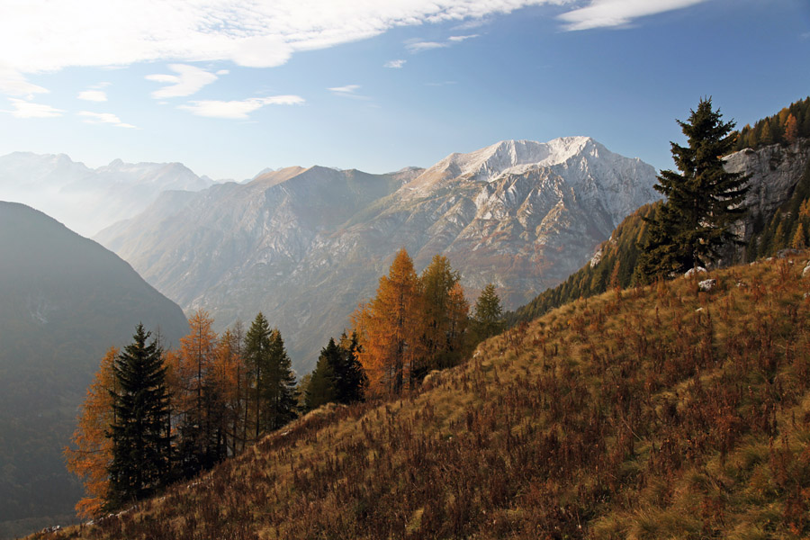 S planine Za Skalo II.
Bavški Grintavec v poznem popoldnevu.
Ključne besede: planina za skalo bavški grintavec