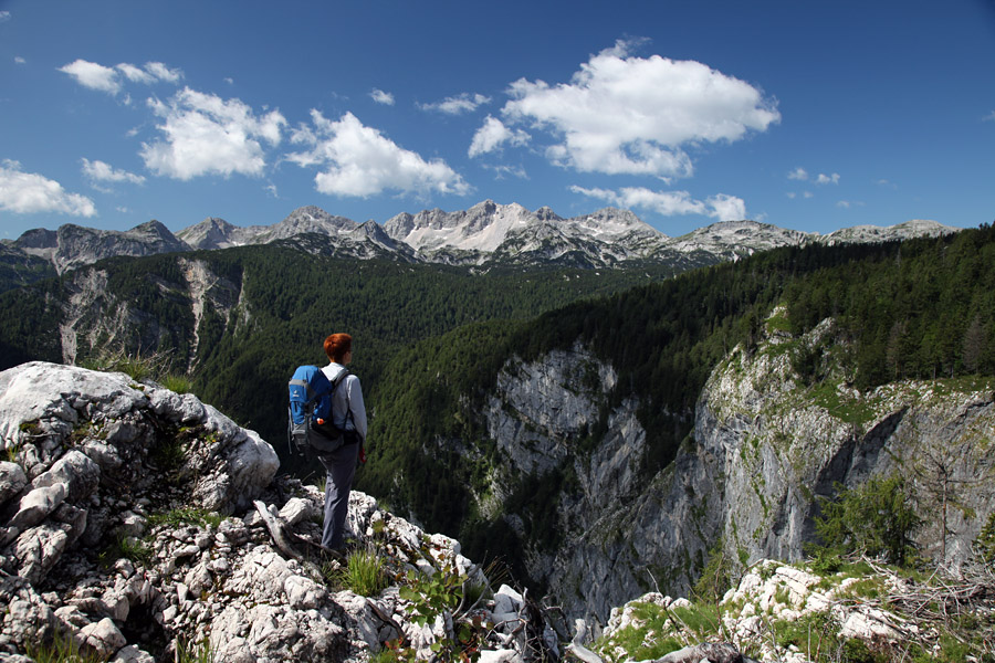 Razglednik na Orliču III.
S pogledom na prepadne stene Komarče in Južne Bohinjske gore.
Ključne besede: orlič črno jezero komna razglednik komarča južne bohinjske gore