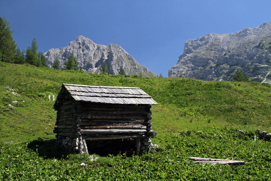 Stan
Stan na planini pod Mišelj vrhom. Zadaj sta Vernar in Tosc.
Ključne besede: planina za mišelj vrhom vernar tosc