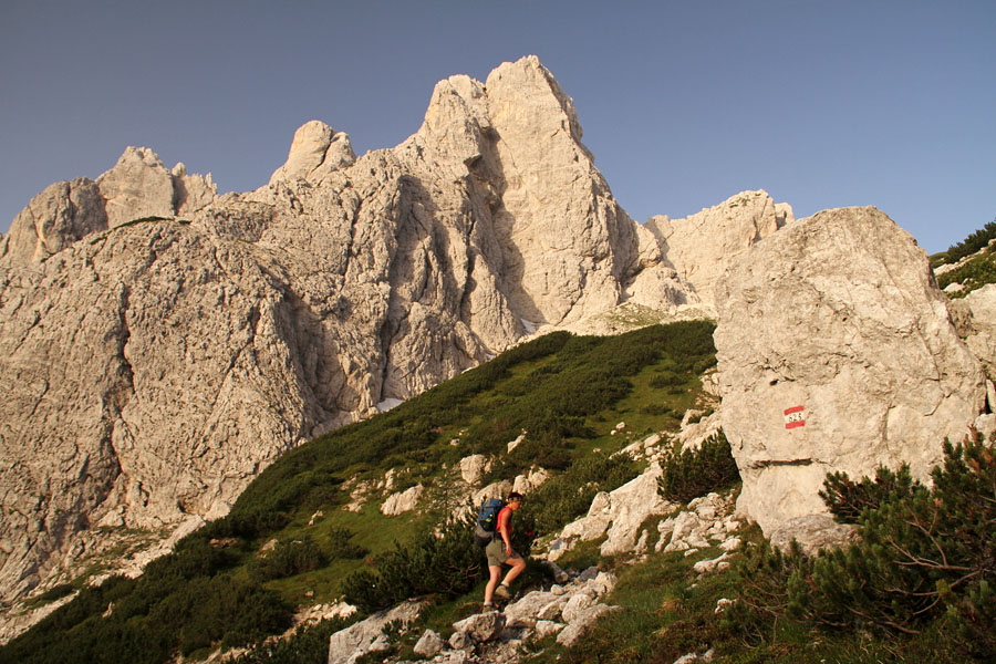 Nad dolino Belega potoka
Pot od koče Brunner proti bivaku Gorizia v zgornji krnici Belega potoka. Zadaj je Visoka Bela špica.
Ključne besede: zgornja krnica belega potoka bivak gorizia visoka bela špica